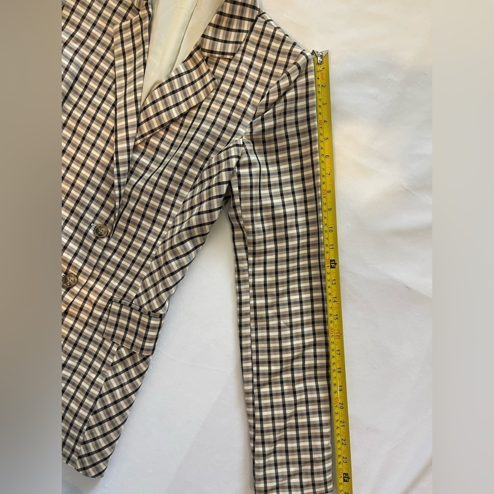 Express x Negin Mirsalehi Plaid Double Breasted Blazer XS Preppy Career Chic - Picture 4 of 10